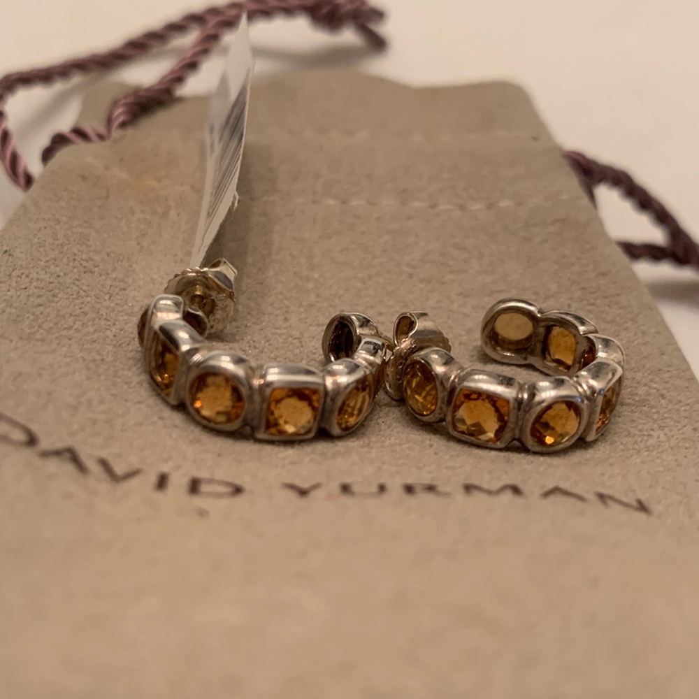 David Yurman Citrine SS/18k hoops!!